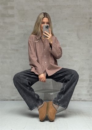 Tinsi check skjorte Sand/Bordeaux Boii Studios